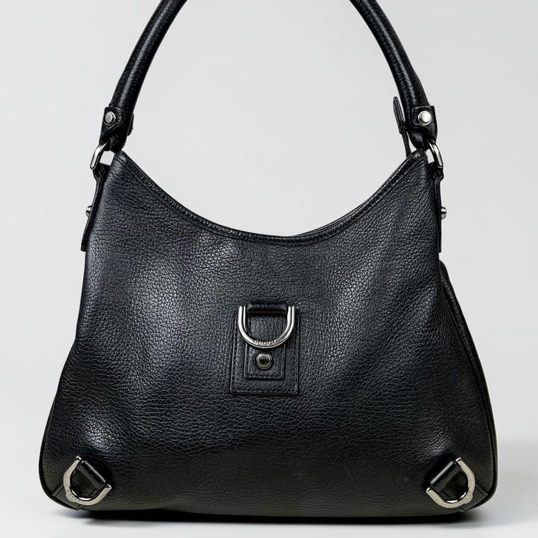 Authentic Gucci Abbey GG Leather One Shoulder Bag Black Handbag Unisex