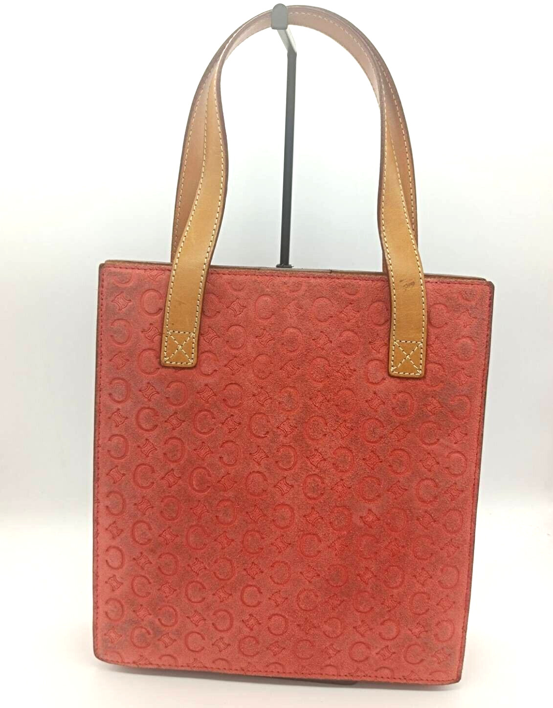 CELINE tote bag hand bag suede Macadam W 22cm/8.6in H 23cm/9.05in D 7cm/2.8in