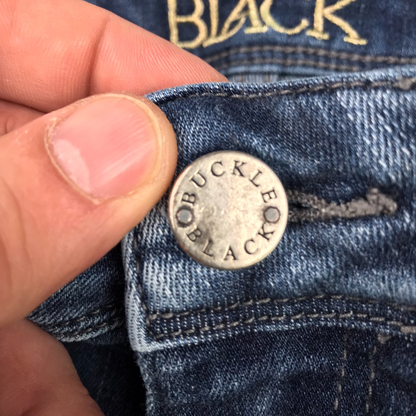 Buckle Black Jeans Mens 30 (33×31) Fit No 76 Skinny Mid Rise Stretch Denim