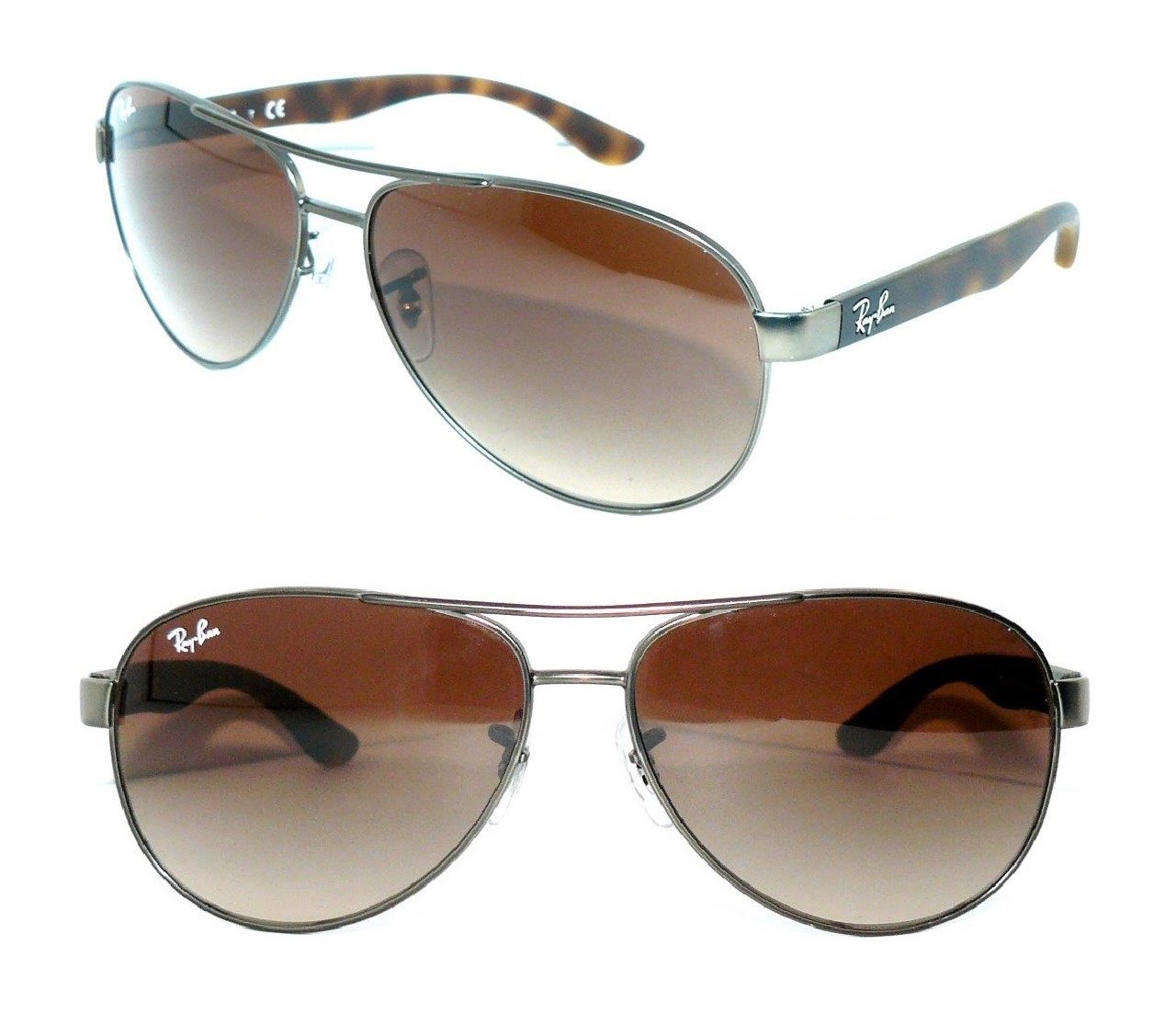 RAY BAN SUNGLASSES GREY BROWN RB 3457 AVIATOR 8409 PILOT 3025 EYEGLASSES 8303 CASE