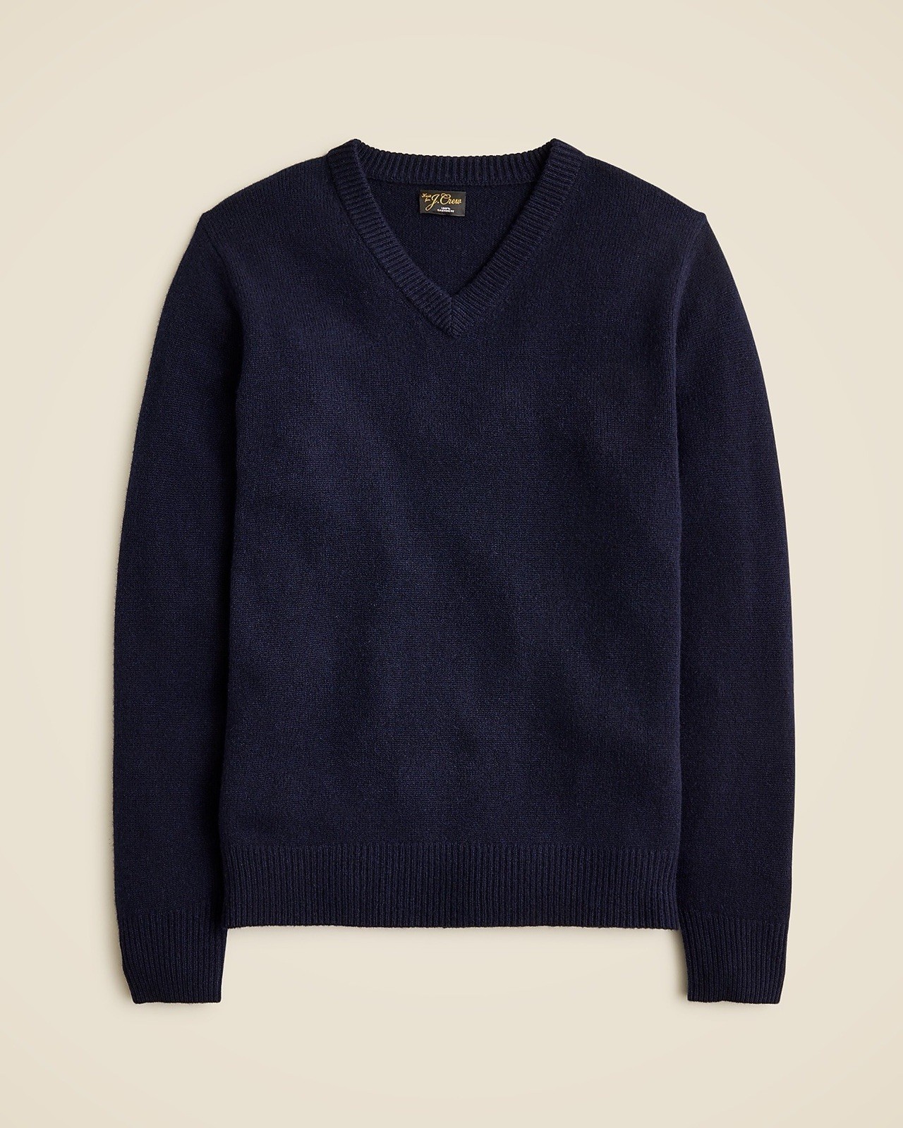 J Crew Relaxed midweight cashmere V-neck sweater L Navy New 2022 Model