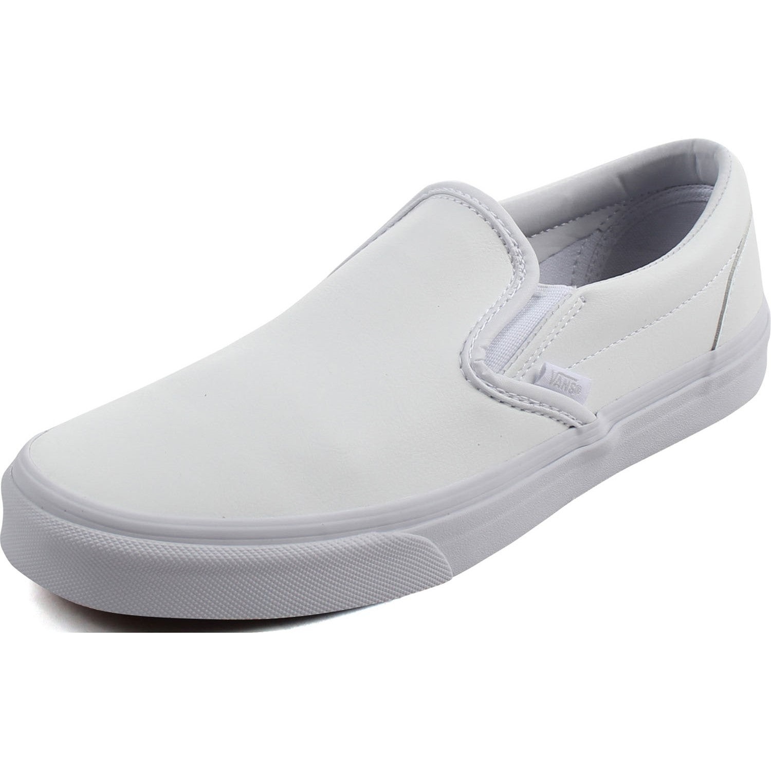 Vans Unisex Adult CLASSIC SLIPON Leather Shoes | (Classic Tumble) True White |