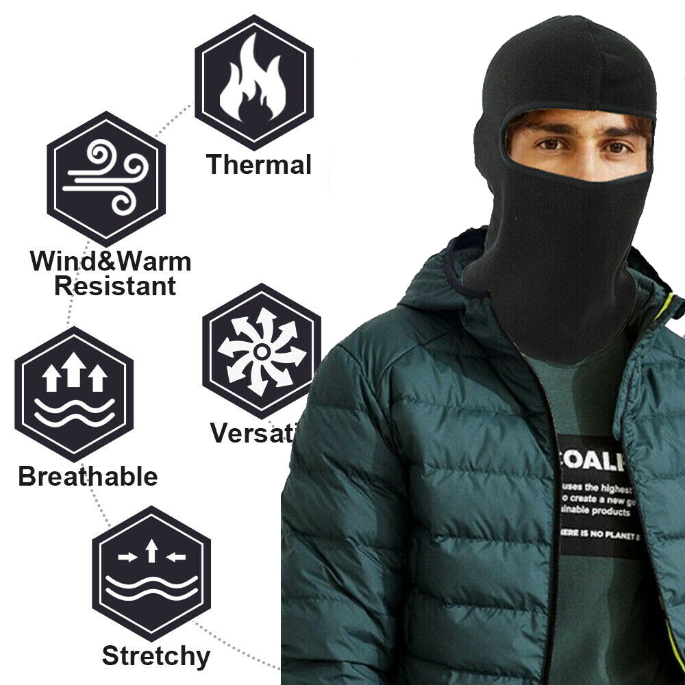 2 Pack Winter Fleece Warm Balaclava Hat Motorcycle Ski Neck Face Mask Hood Cap