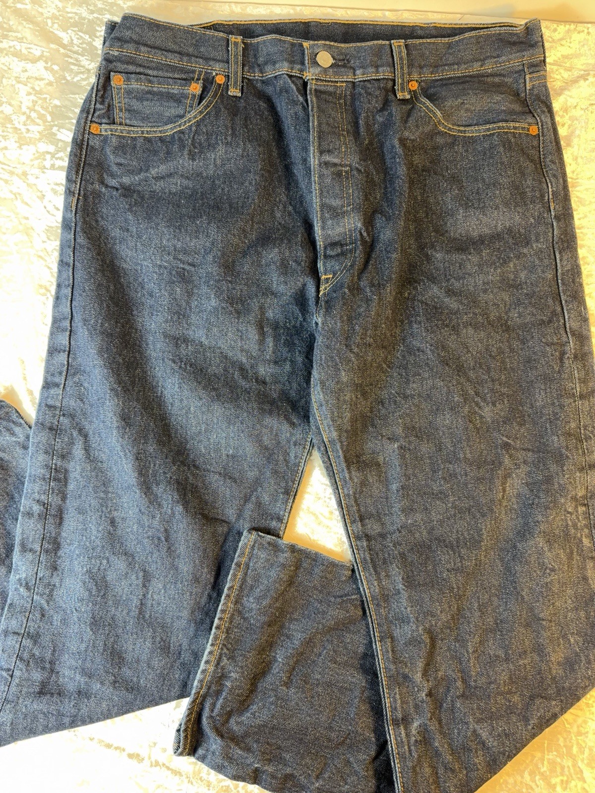 Levi’s 501 Original Fit Jeans Mens 36×31 Dark Wash Button Fly Straight Denim