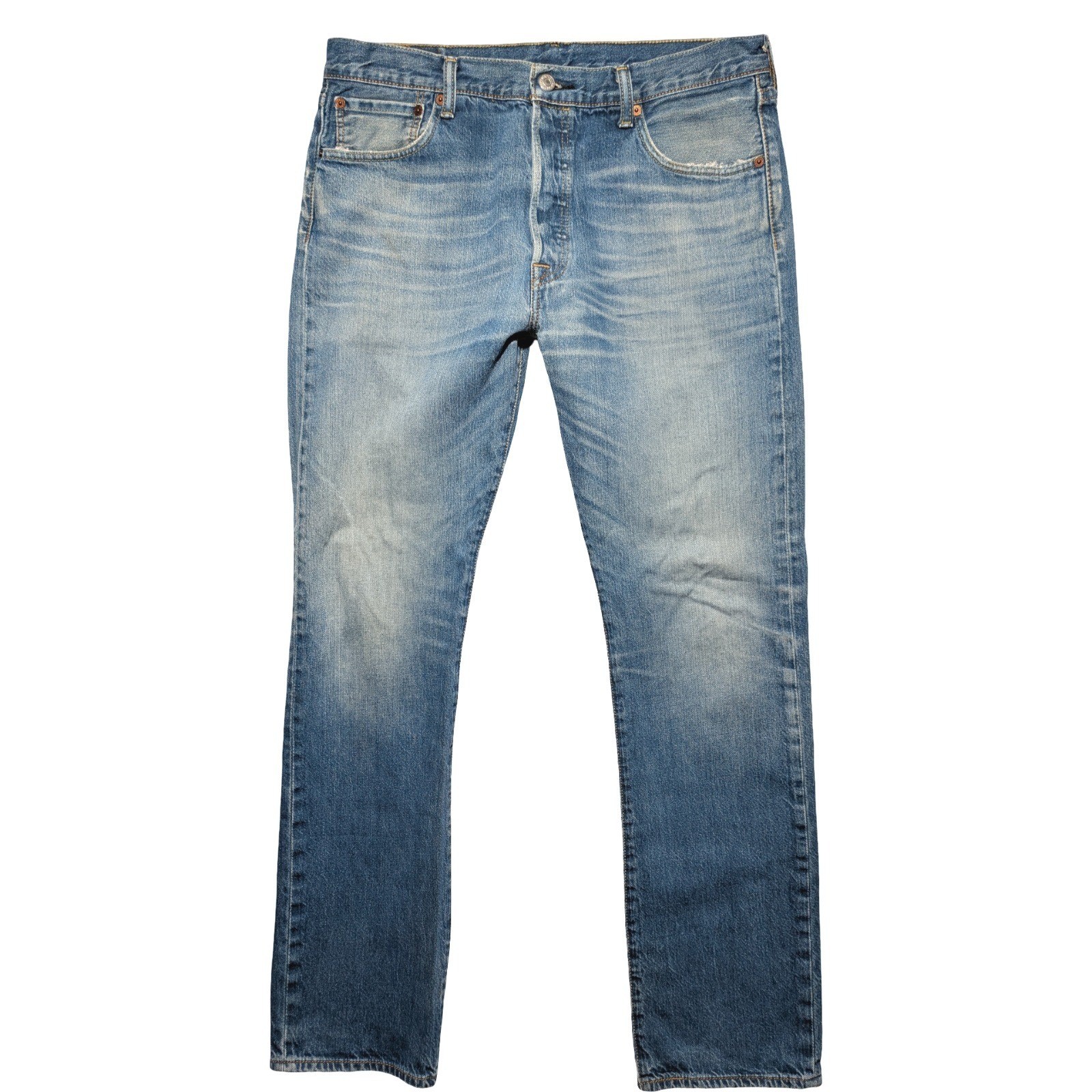 Levi’s 501 Original Fit Jeans 100% Cotton Faded Blue Denim USA