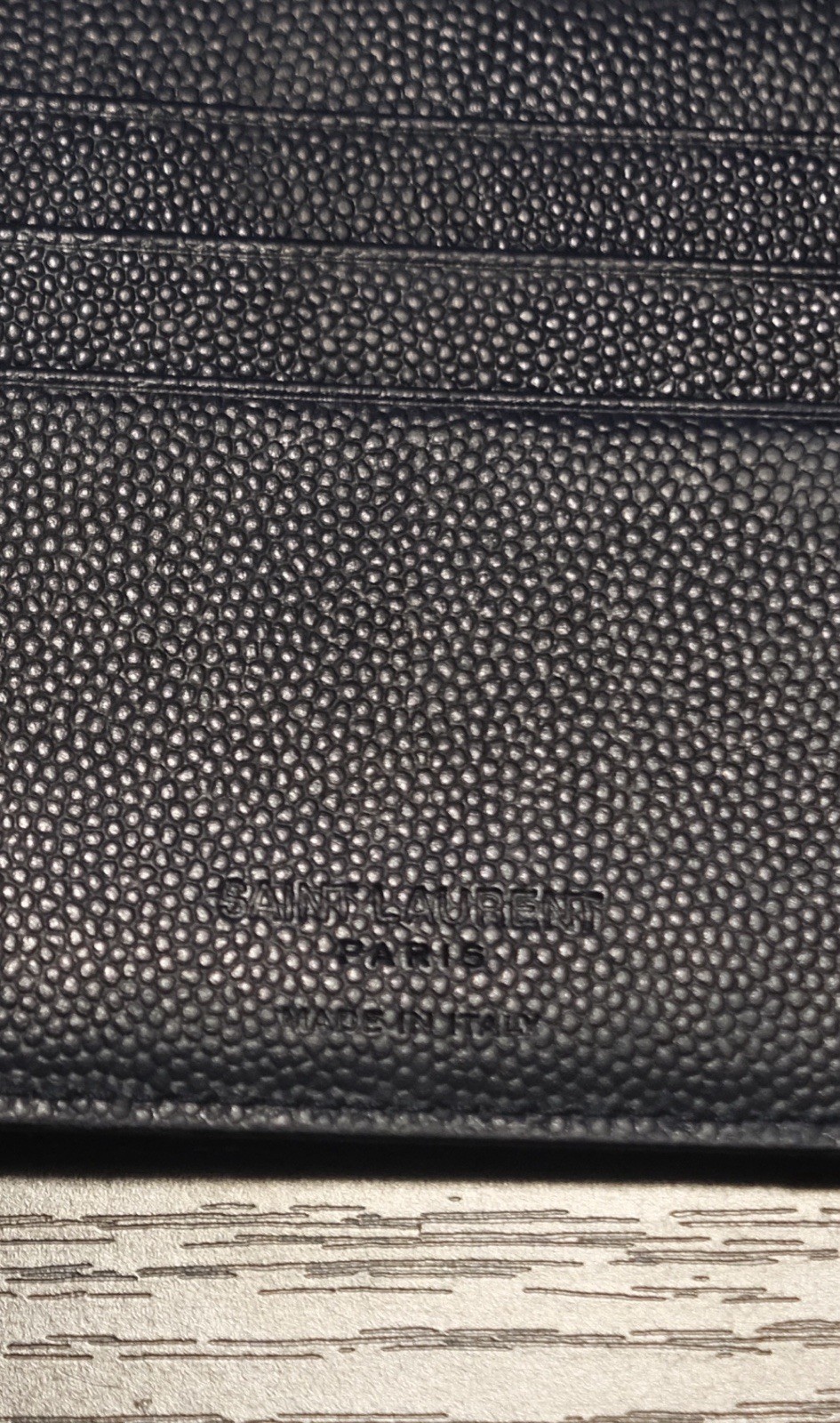 Saint Laurent Men’s Black Bifold Wallet w/ Money Clip, Navy