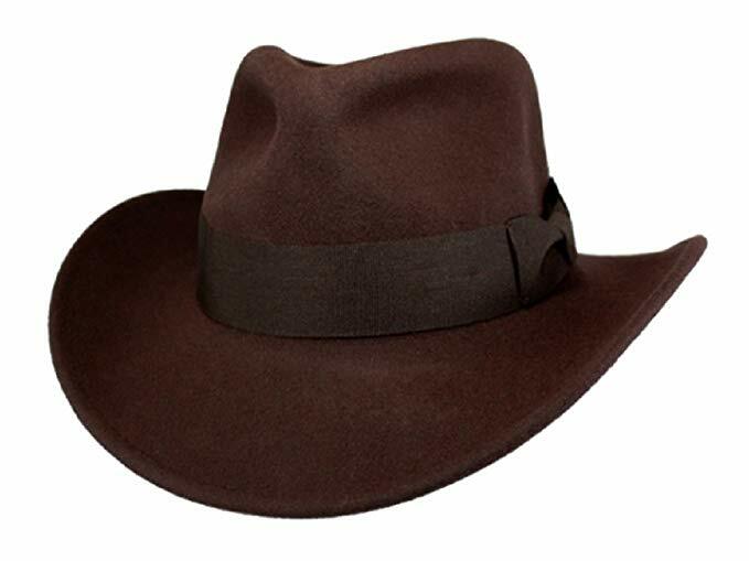 Different Touch Indiana Jones Outback Cowboy Crushable Wool Fedora Hats