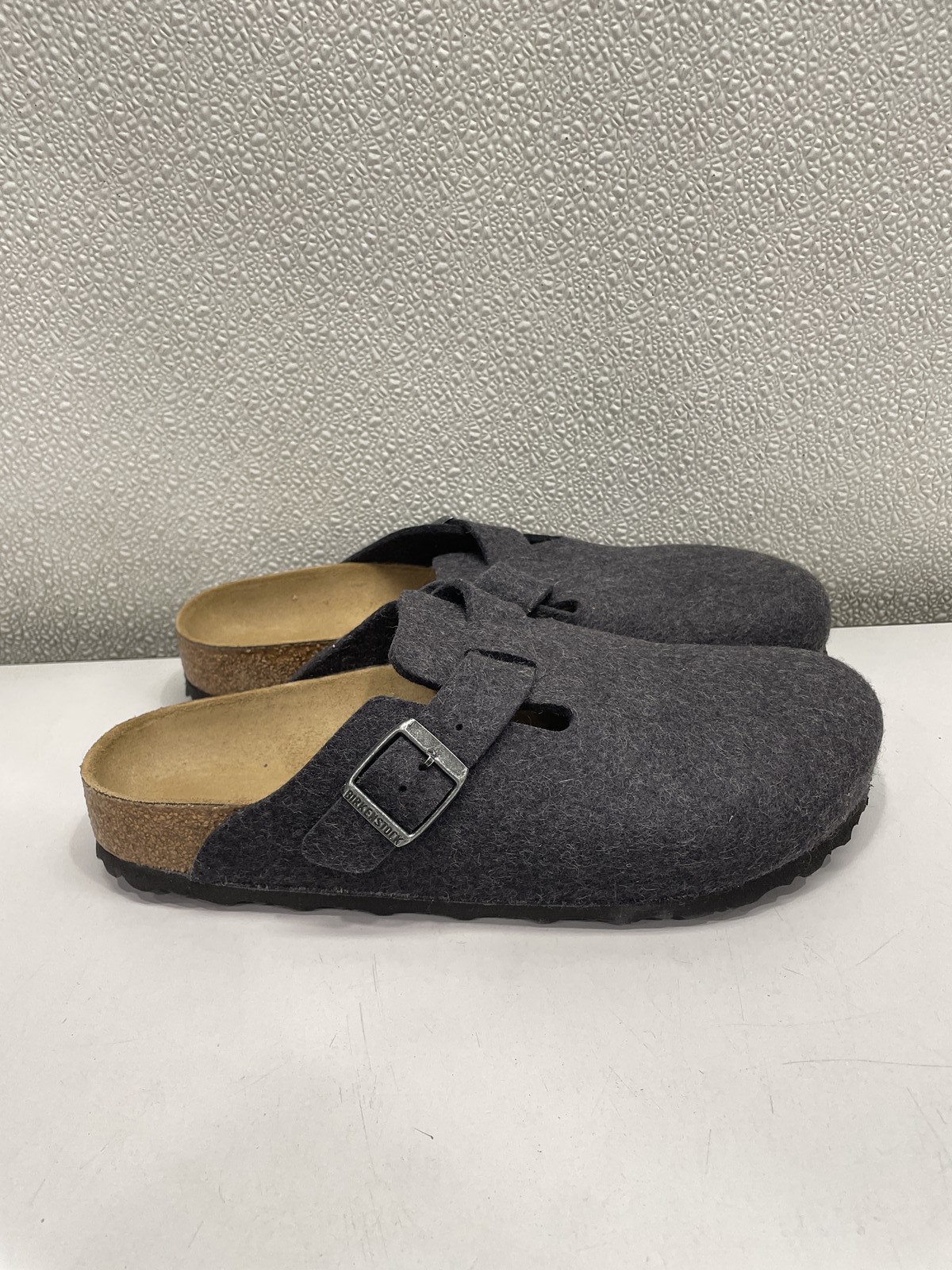Birkenstock Boston Wool Felt Clog Unisex W9, M7 In Anthracite