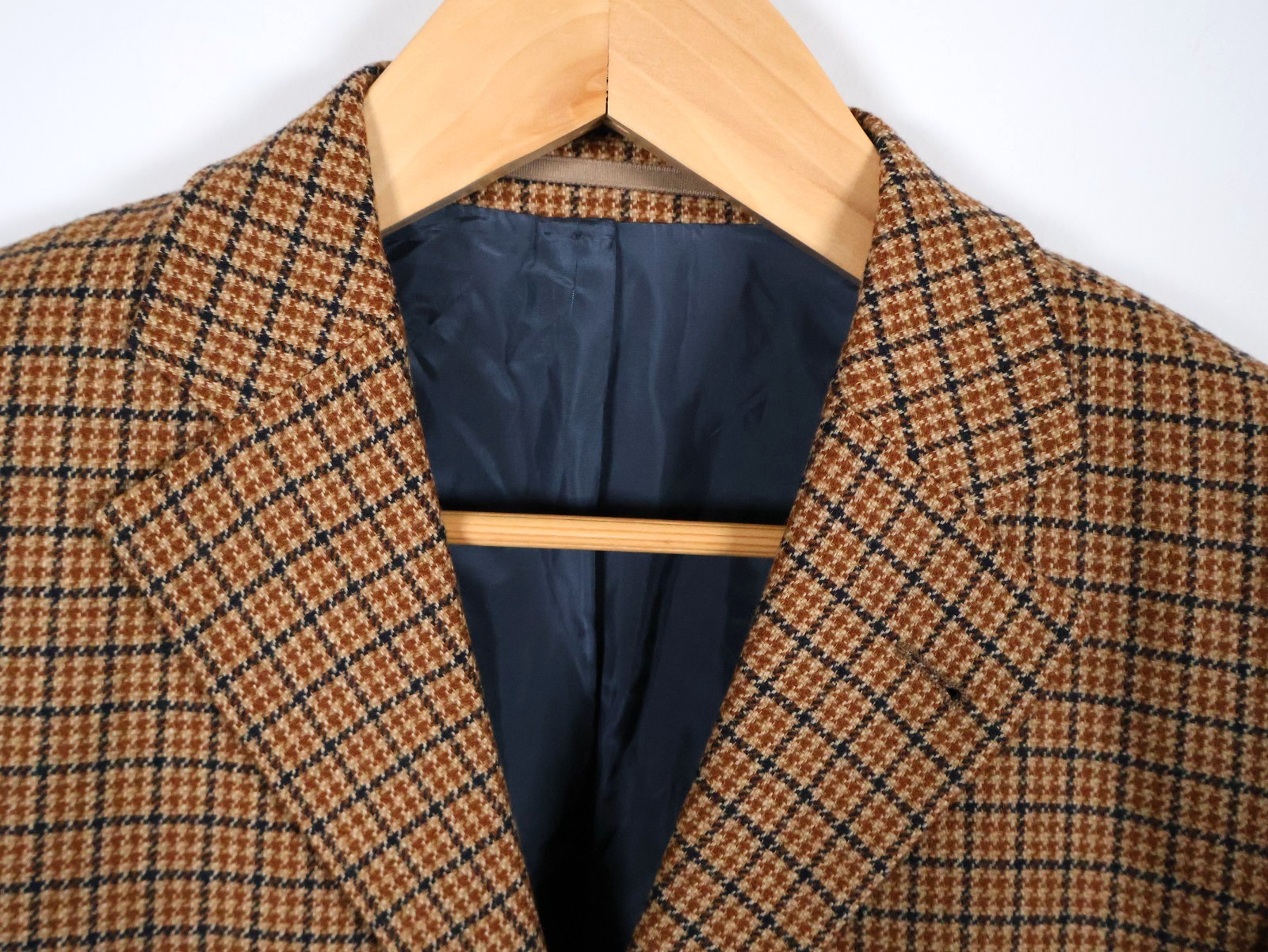 Strellson Cashmere Wool Sport Coat Men’s 40 Brown Houndstooth 3 Button Jacket