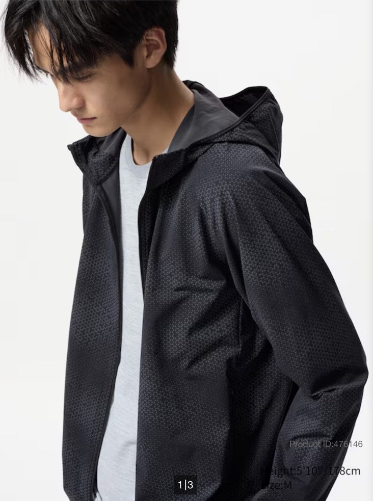 Uniqlo DRY-EX UV Protection Full-Zip Hoodie | Printed(Unisex) Size XS