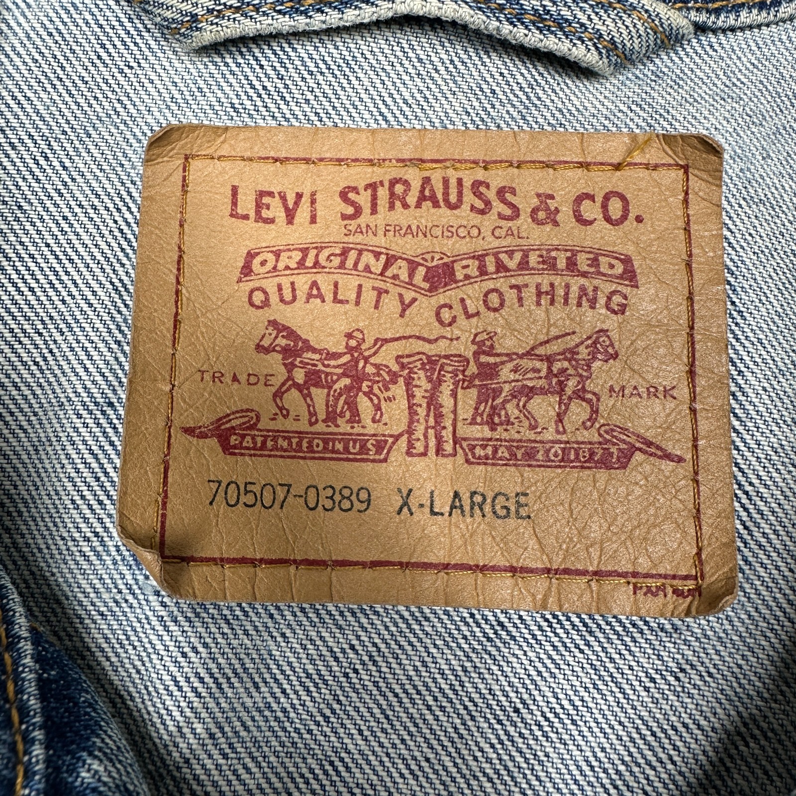 Levi’s Medium Wash Denim Jacket Blue – Size XL