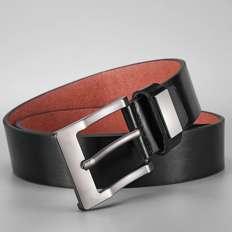 New Fashion Luxury Belt For Men PU Leather Belt Metal Pin Buckle High Quality