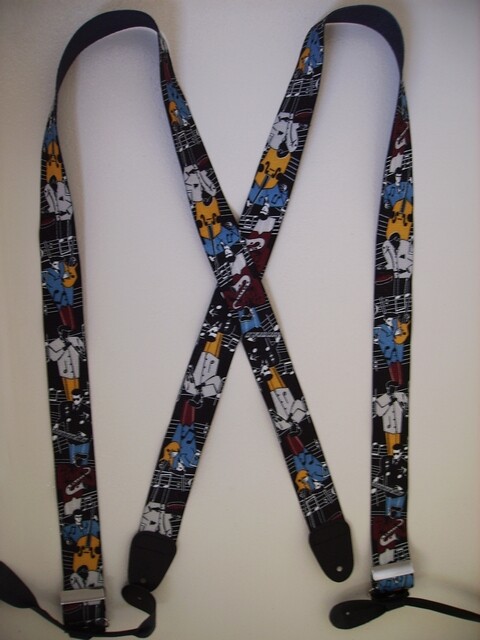 Men’s Suspenders – 1-1/2″ & 2″ Jazz Player JZBK, X Back with Button On. USA Made