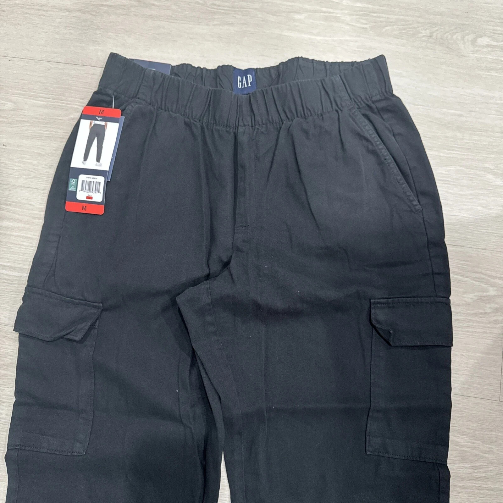 GAP Twill Cargo Pants Joggers Black Size Medium #1826419 New Women’s