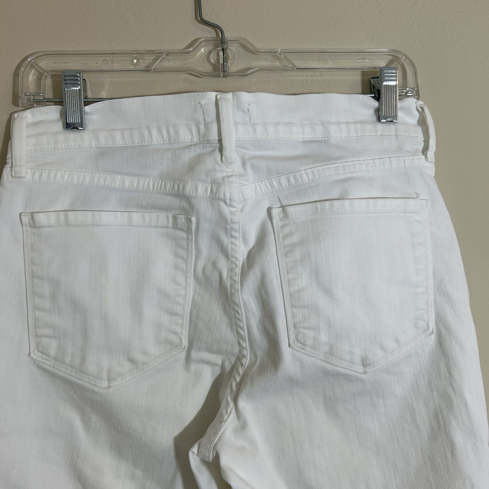 NYDJ White Crop Jeans Rolled Cuff with Jewel Detail Size 2 Stretch Lift Tuck