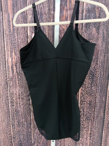 Red Hot Spanks Open Bust Panty Bodysuit 2X Very Black Shaping Level 2 10-AB8