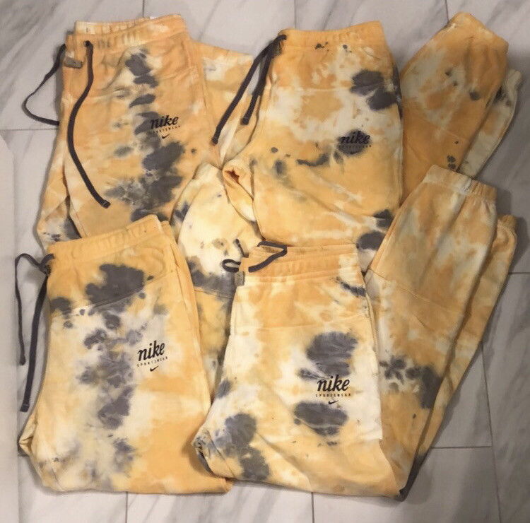 Nike Men’s Tie Dye Sweatpants Yellow Gray White (Pattern Varies) $85 New