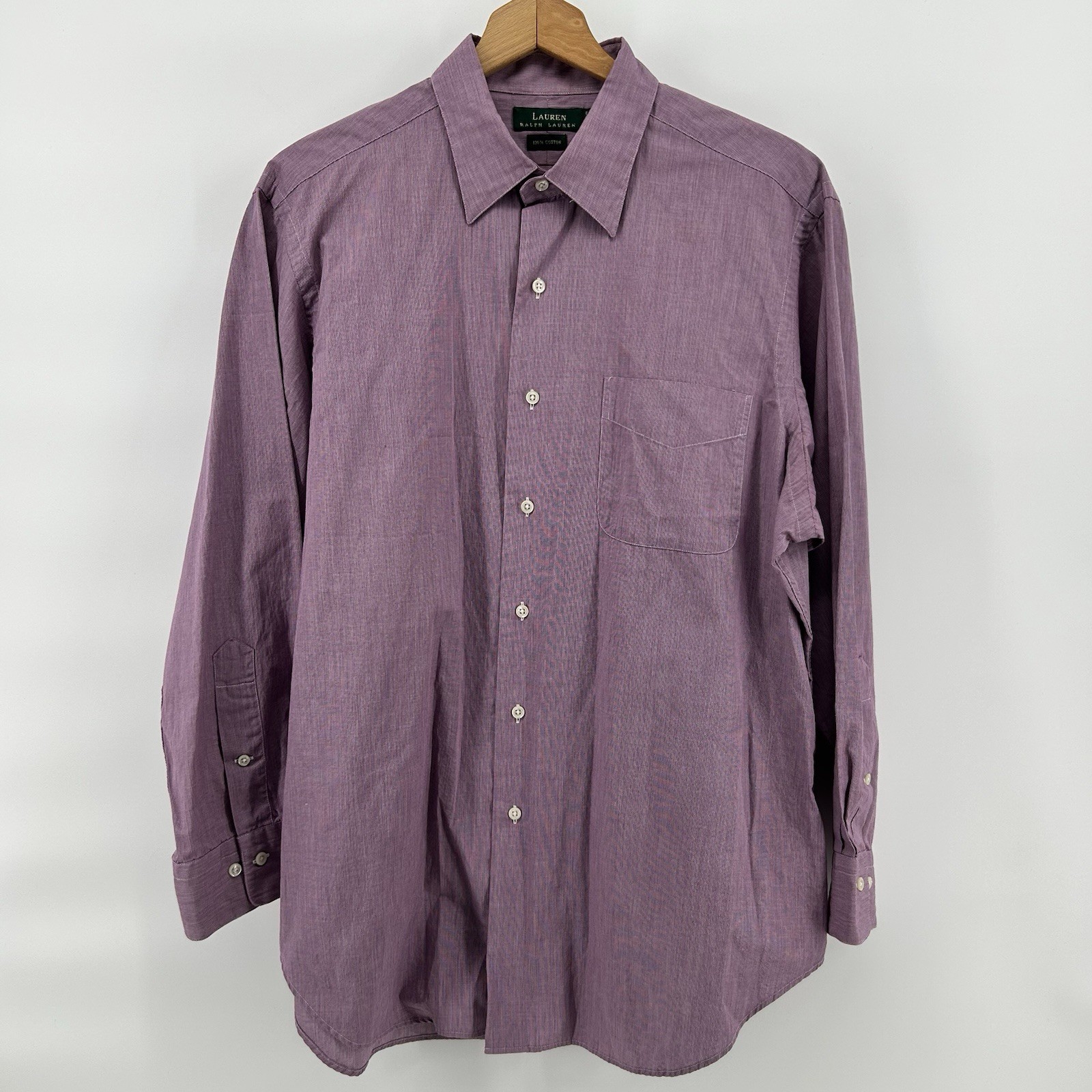 Lauren Ralph Lauren Plum Purple Micro Stripe Shirt Mens 16.5 32/33 Office Casual