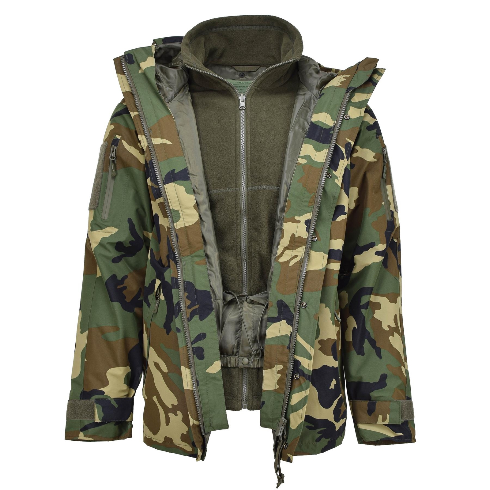 MIL-TEC Waterproof jacket Army style GEN II lined winter woodland camo parka