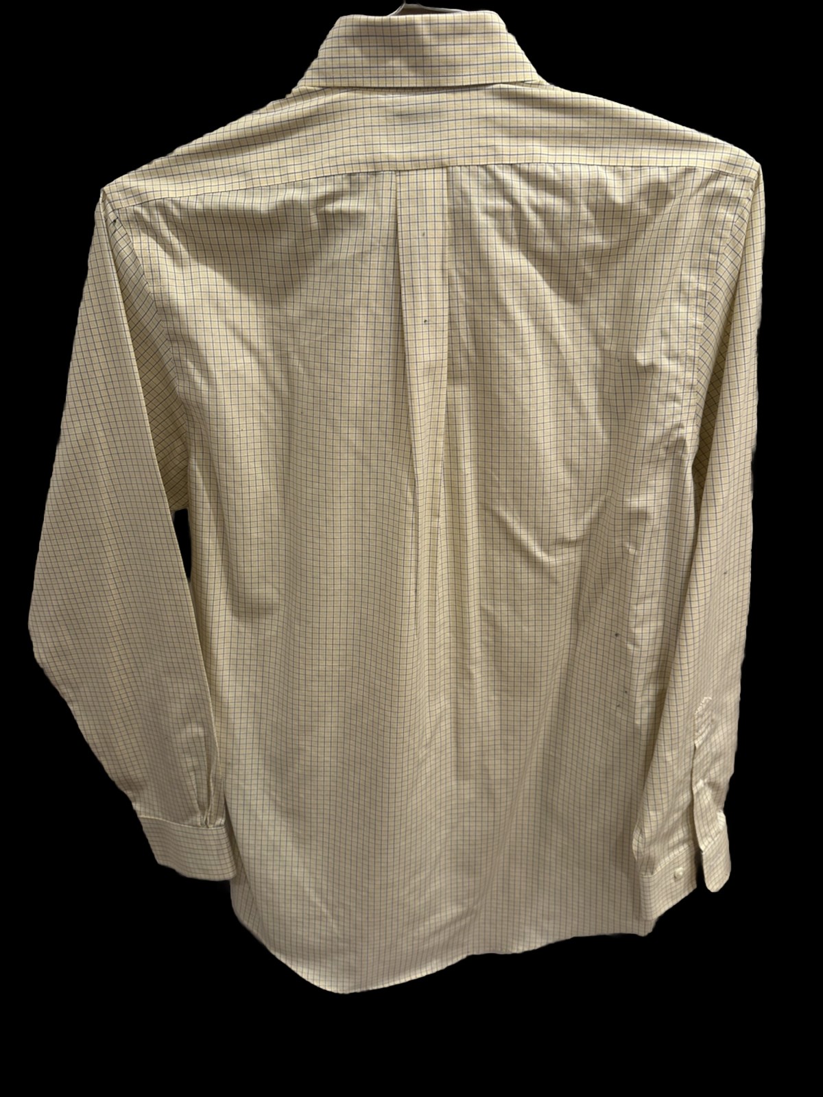 Brooks Brothers 1818 Regent Non Iron Dress Shirt 14.5 2/3 Yellow Check Cotton