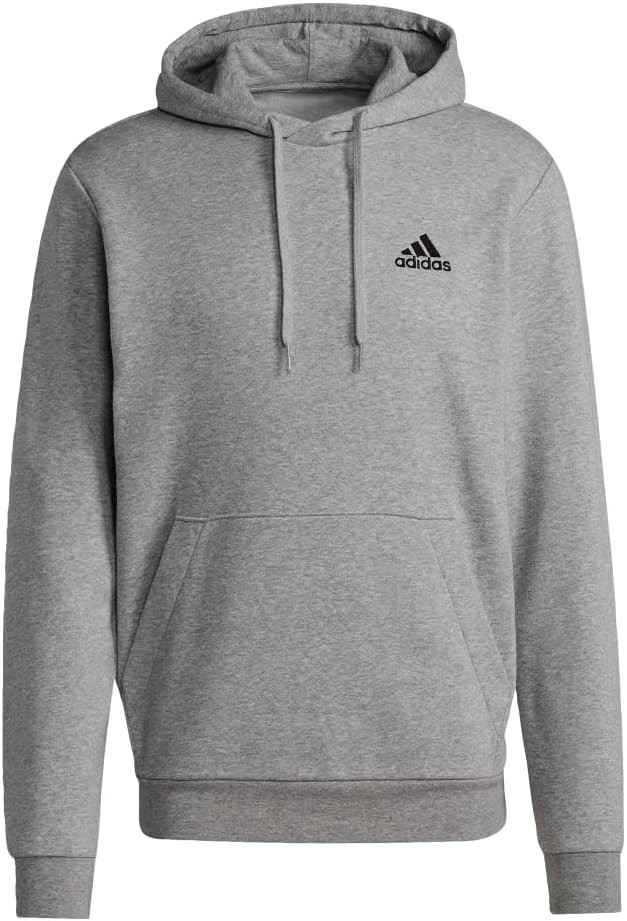 Adidas Men Essentials Fleece Hoodie X-Large XL Feel Cozy Sweatshirt – Grey Black