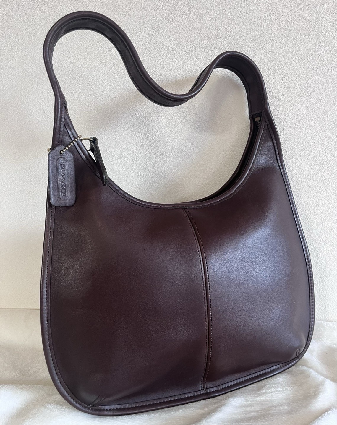 VGUC Vintage Coach 9025 Mahogany Brown Leather Ergo Shoulder Bag Made in USA