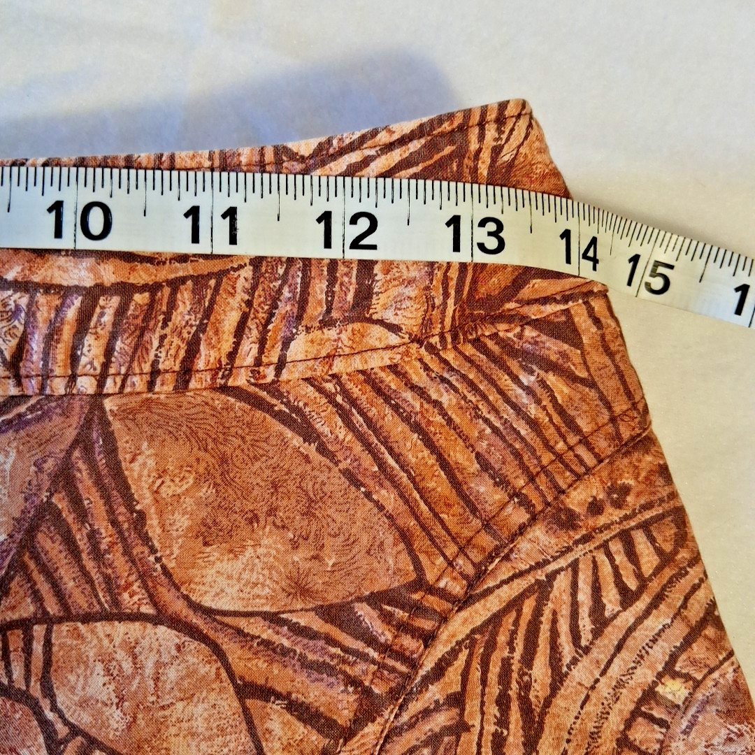 Peruvian Connection Maxi Skirt Size 6 Earthy Brown Leaf Pattern Pima Cotton Boho