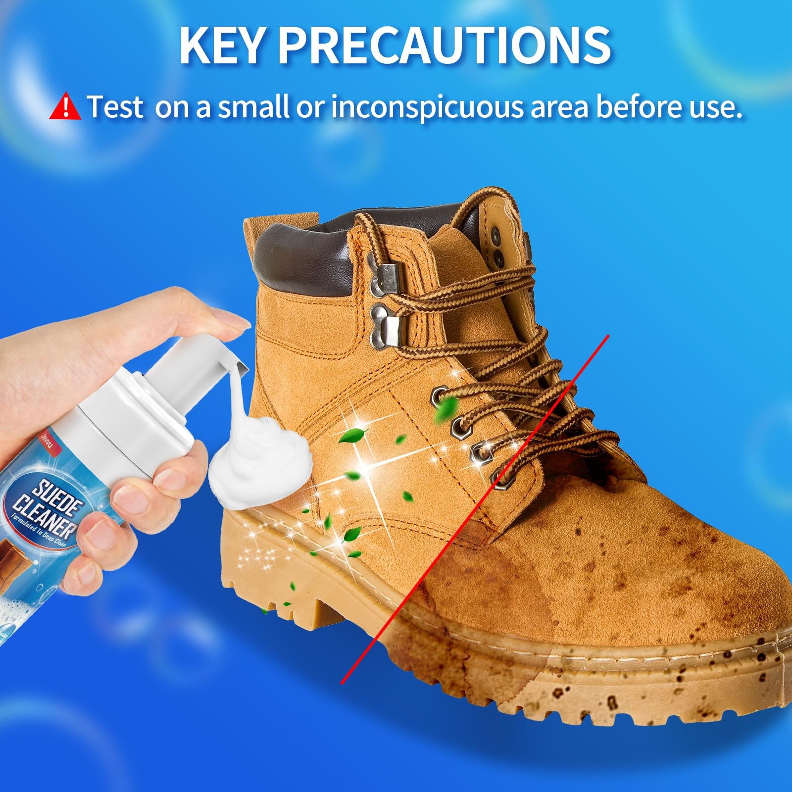 Suede Shoe Cleaner, 6.76 fl oz Suede and Nubuck Cleaning Kit with Brush & Tow…