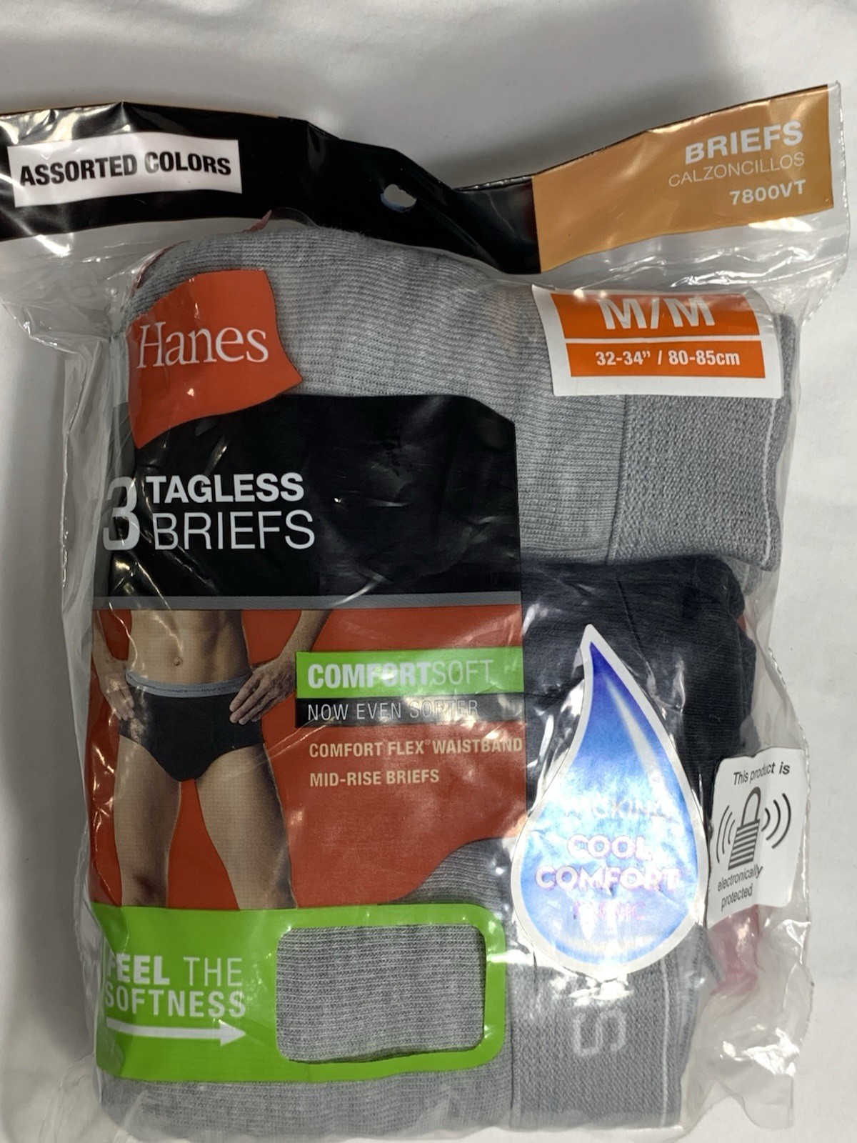 3 PAIRS Hanes 100% Cotton Multi-Color 2014 Briefs Underwear Mens: M (32-34″)