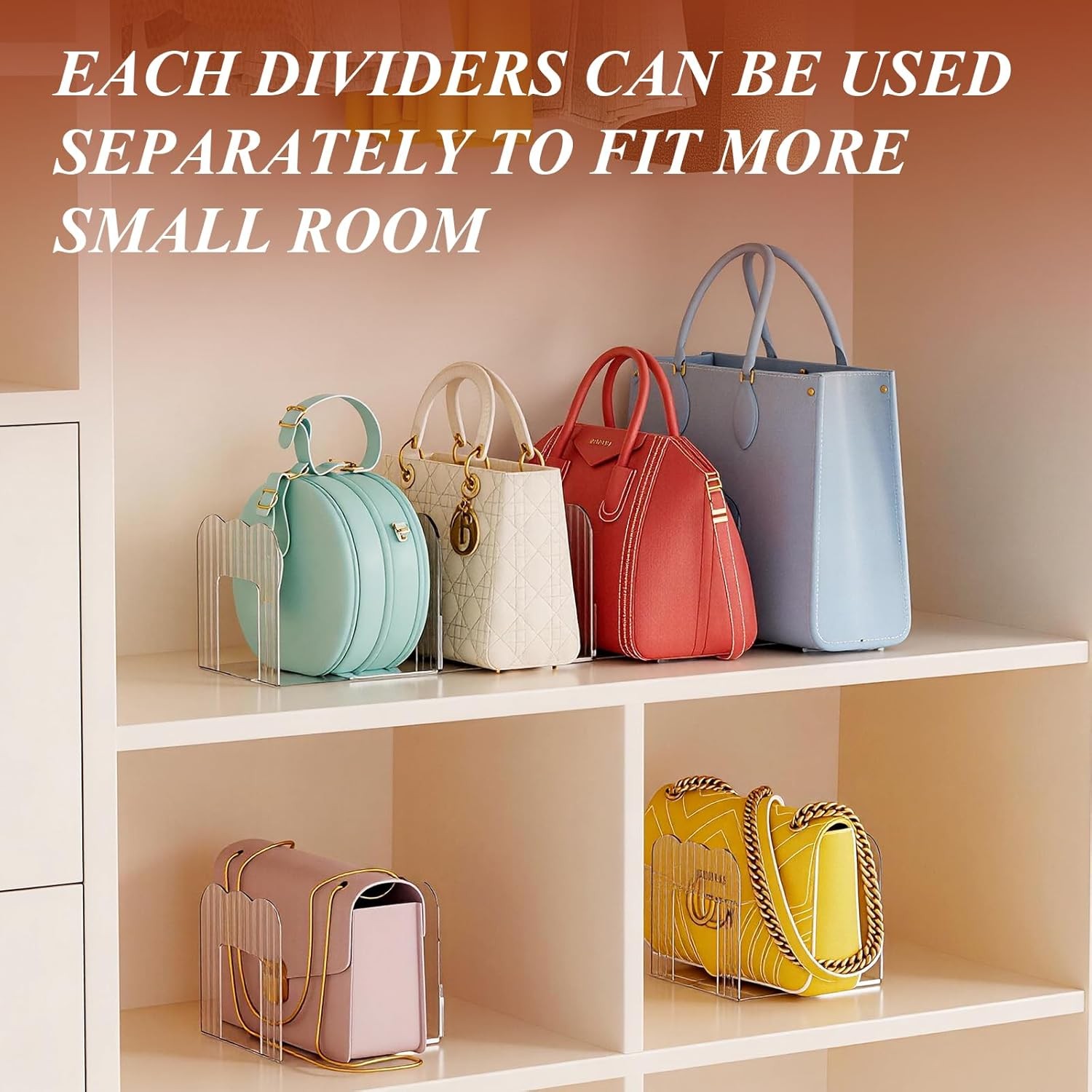 Storage Handbag Storage Shelf Dividers, 1 Set Plastic Clutch Dividers