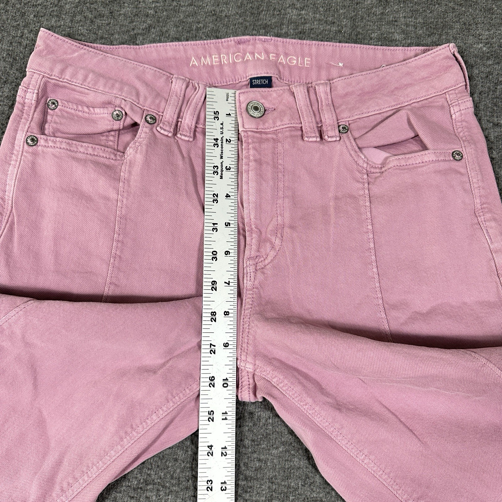 American Eagle Dreamy Drape Strigid Low-Rise Baggy Ultra-Wide Leg Jean Sz 4 Reg