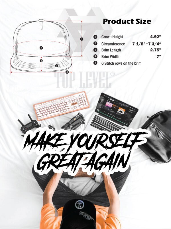 TOP LEVEL : HUSSLE | Front-raised Hussle Embroidery Design Snapback