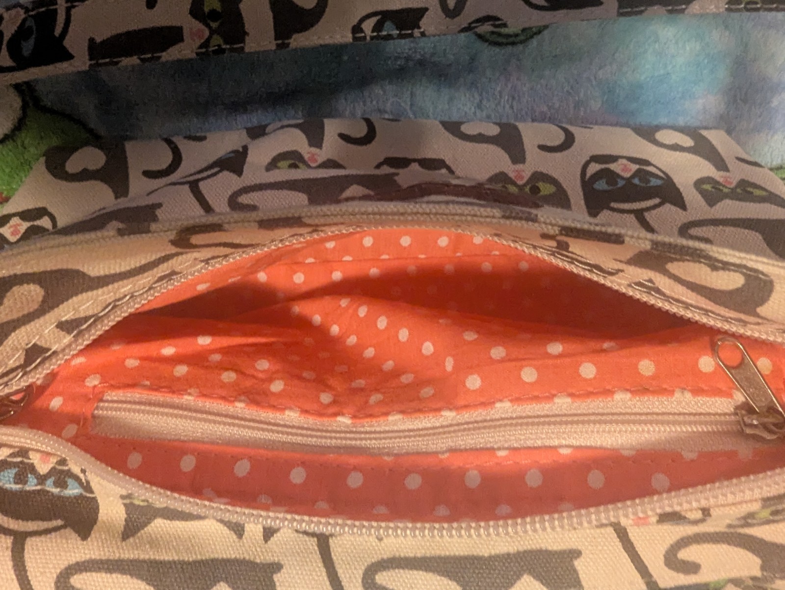 Bungalow 360 Canvas Mini Handbag Cats Eco-Friendly Zip Close