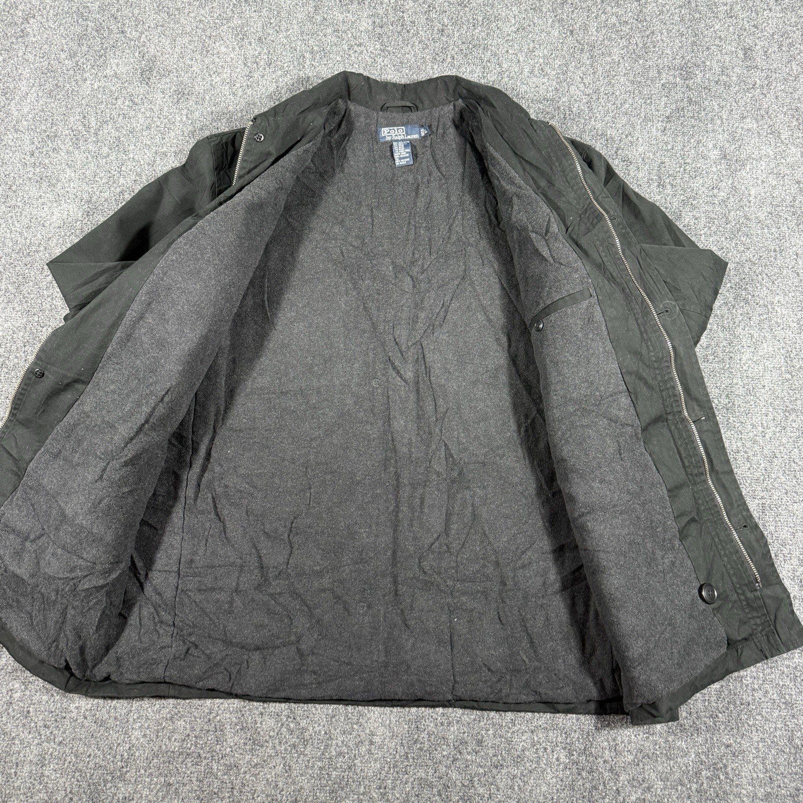 Vintage Polo Ralph Lauren Jacket Mens Size Large Barn Utility Chore Coat Black