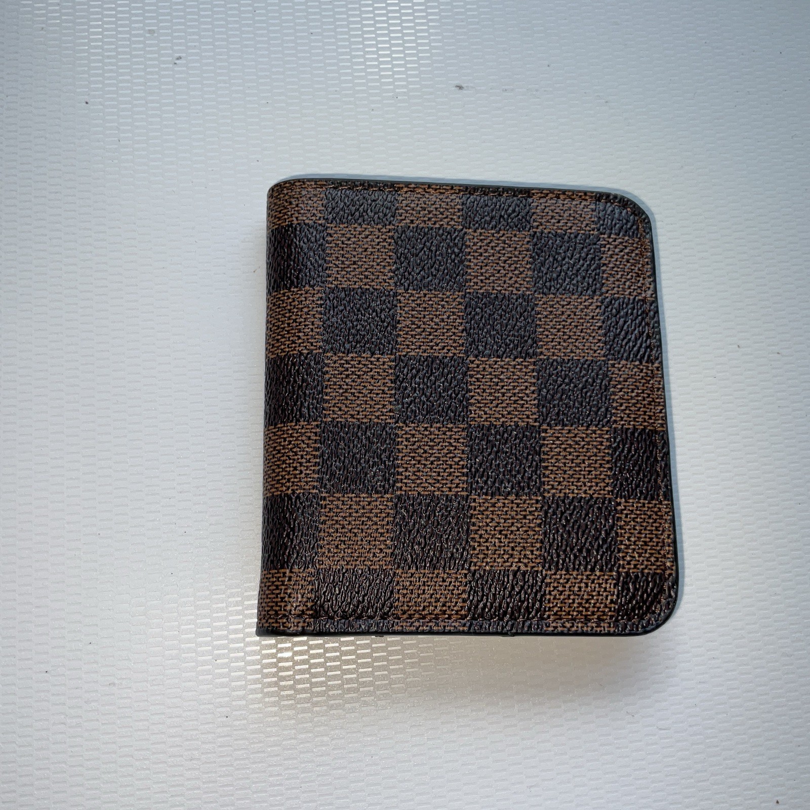 Rita Messi Wallet Organizer credit hard. ID. Coins- Brown Checkered