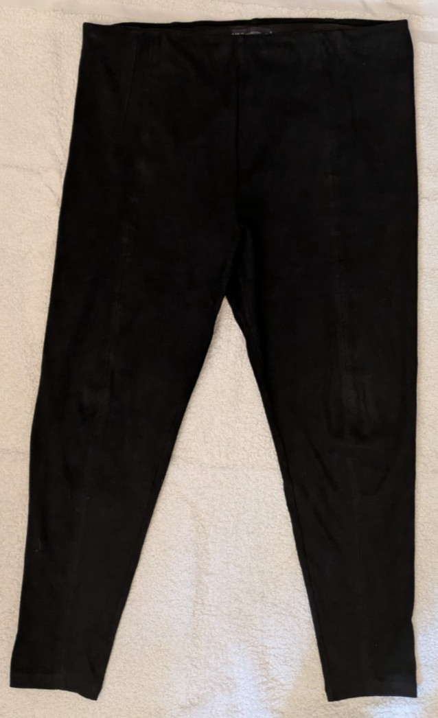 Ladies M&S Collection Black Velvet Jeggings Skinny Trousers – Size 16