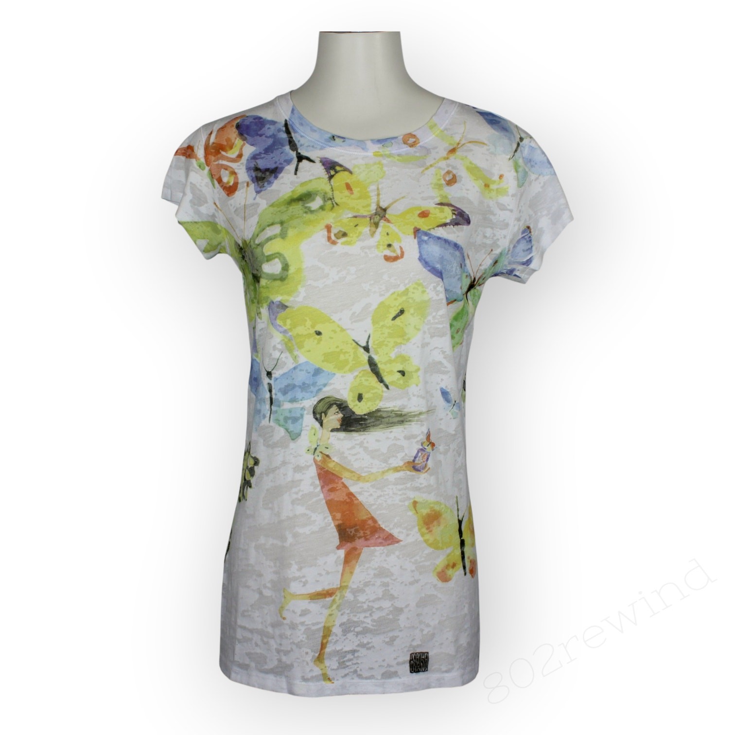 Masha Dyans Butterfly Dragonfly Union T Shirt XL Watercolor Graphic Slub