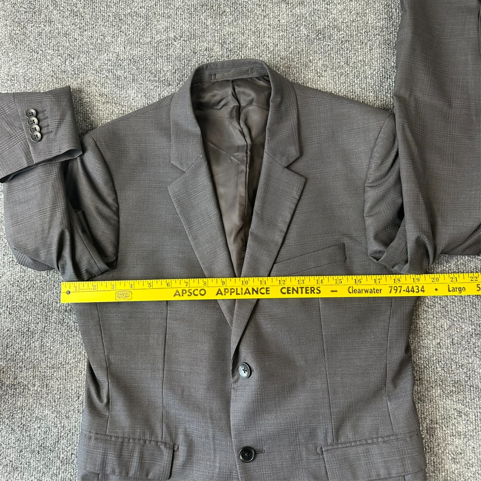 Theory Chambers Model Solid Gray 2-Btn Wool Stretch Blazer Jacket 38S