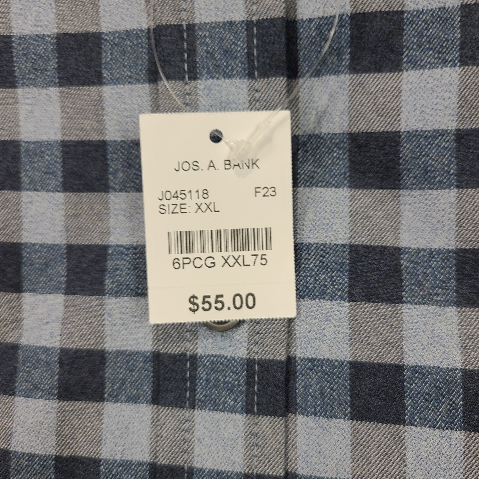 Jos A Bank Long Sleeve Button Down 2XL XXL Blue Shirt Tailored Fit NEW NWT #K57