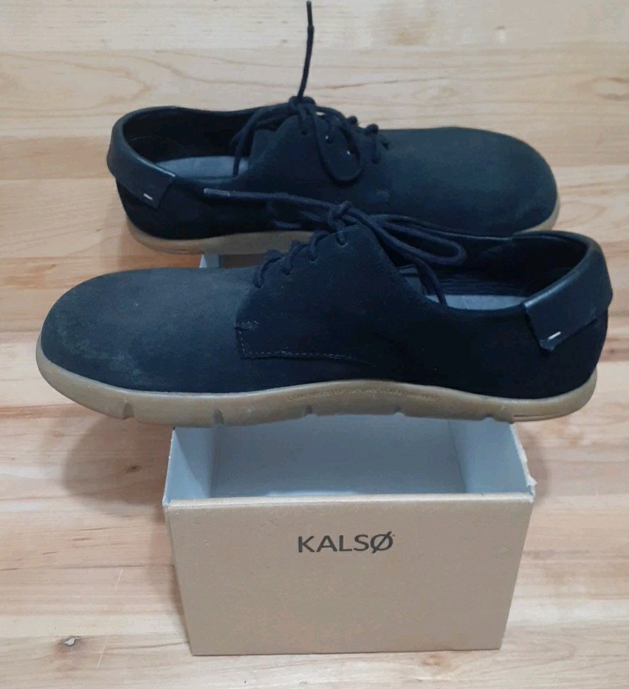 KALSO: DAWSON Men’s Earth Shoes Suede BLACK Negative Heel Size 11 NEW!!! W/BOX
