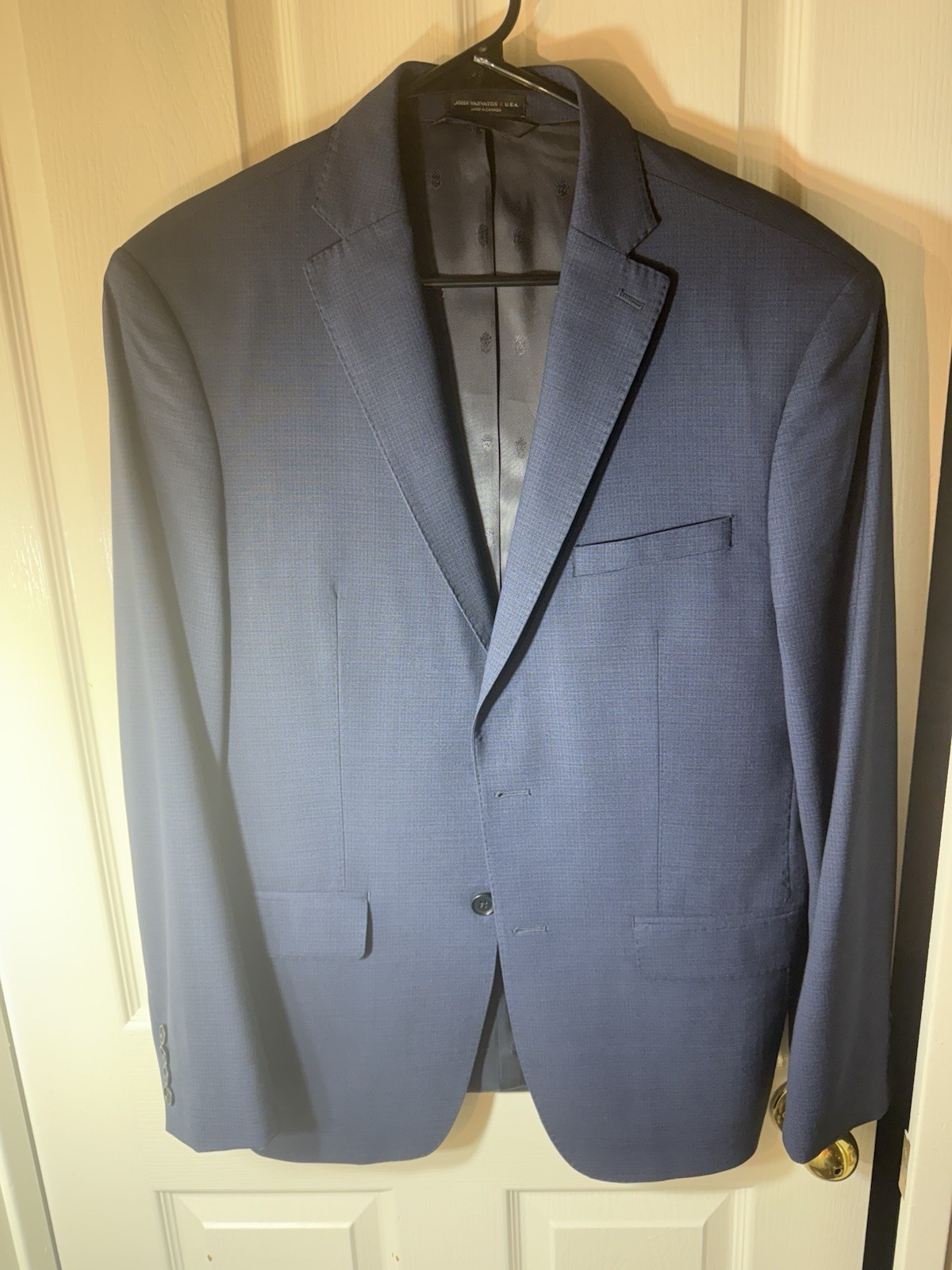 John Varvatos USA Navy Blue Textured Two-Button Sport Coat Blazer