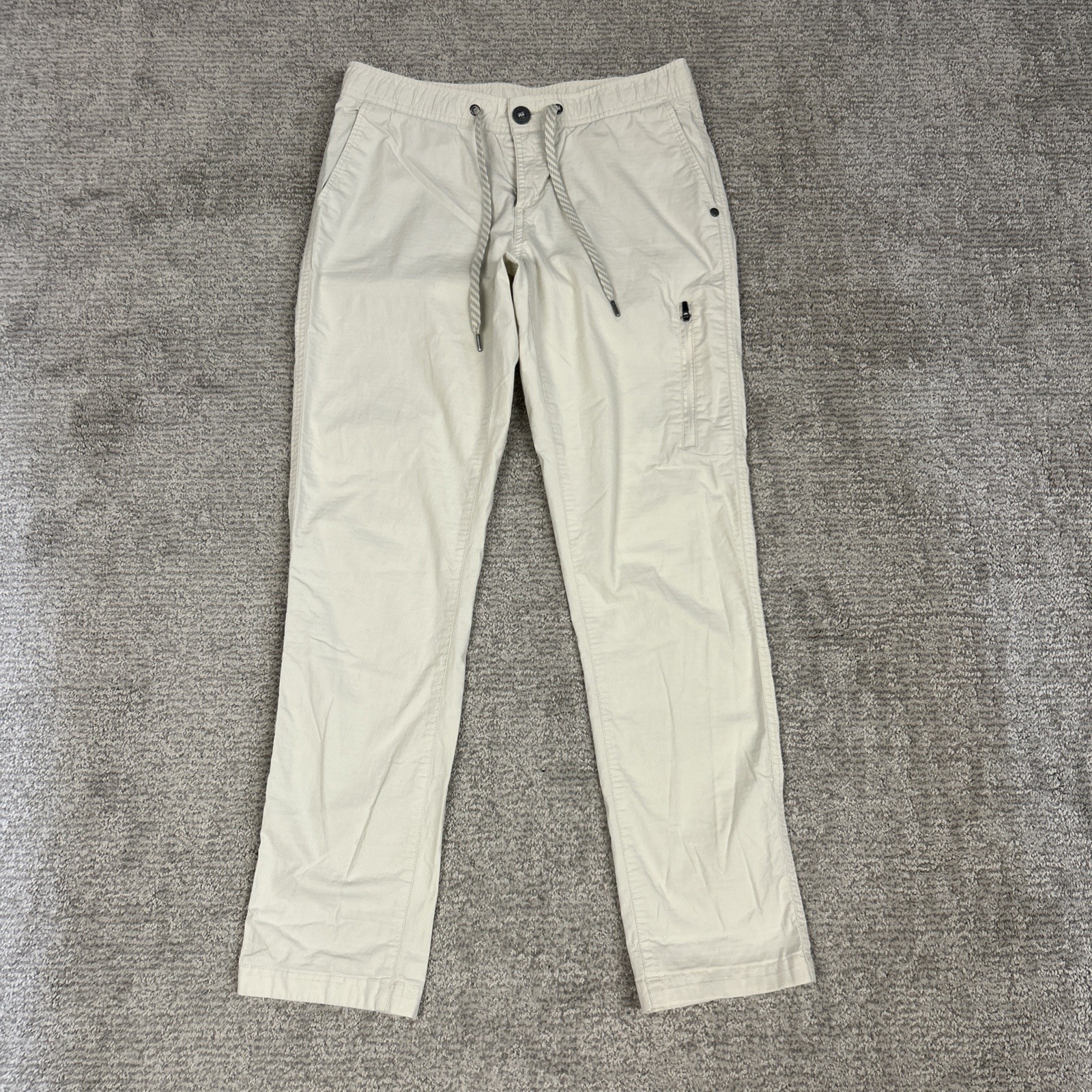 Vuori Ripstop Pants Womens Small VW401 Mid Rise Relaxed Fit Pockets Ivory Cream