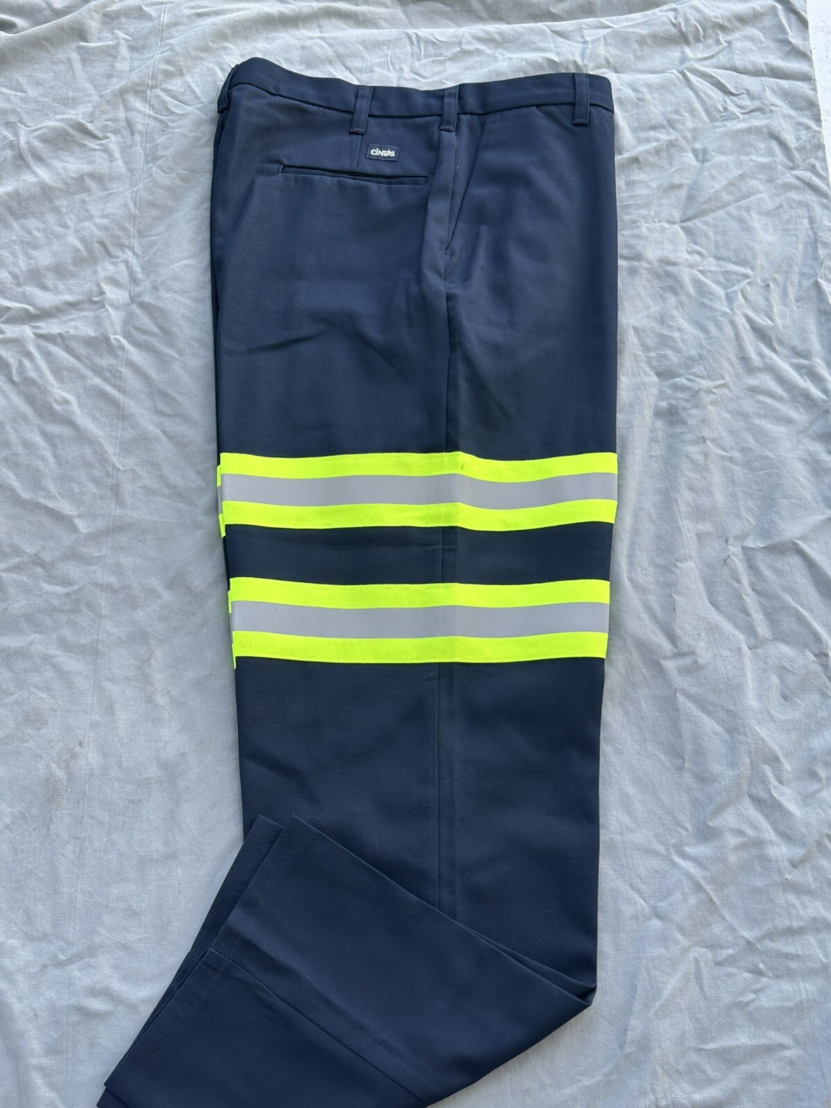 2 Cintas comfort flex High Visibility Safety Work pants 36×32 Navy Blue 59945-20