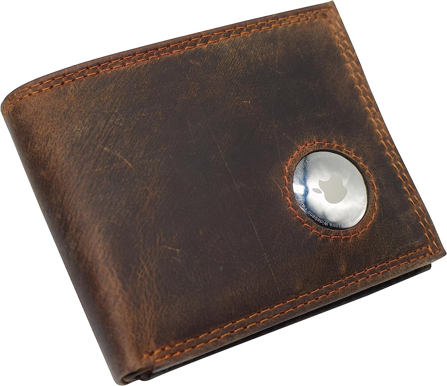 CAZORO AirTag Wallet Men’s Vintage Leather Classic Bifold RFID Blocking…