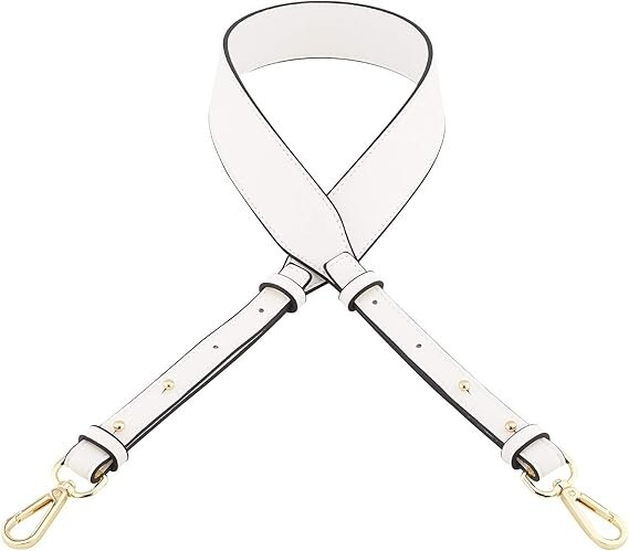 “40 Inches Adjustable Bag Straps Imitation Leather Shoulder Strap White “