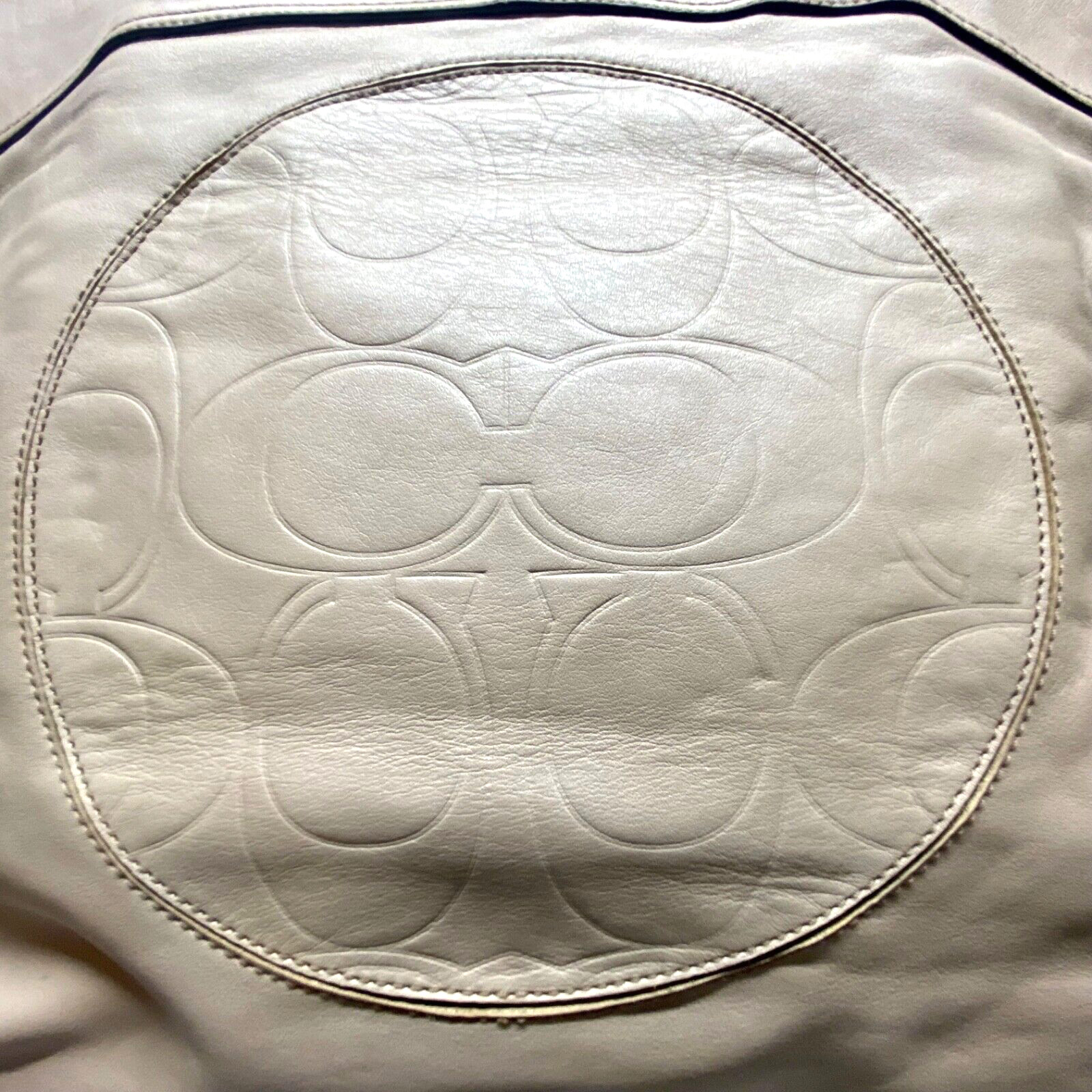 Coach Laura Signature Embossed Large Leather Tote F18336 Taupe