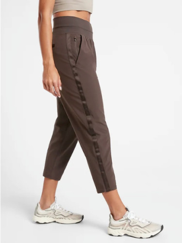 Athleta 18 Nolita Slim Tapered Crop Pant Walnut Brown #980400 Stretch