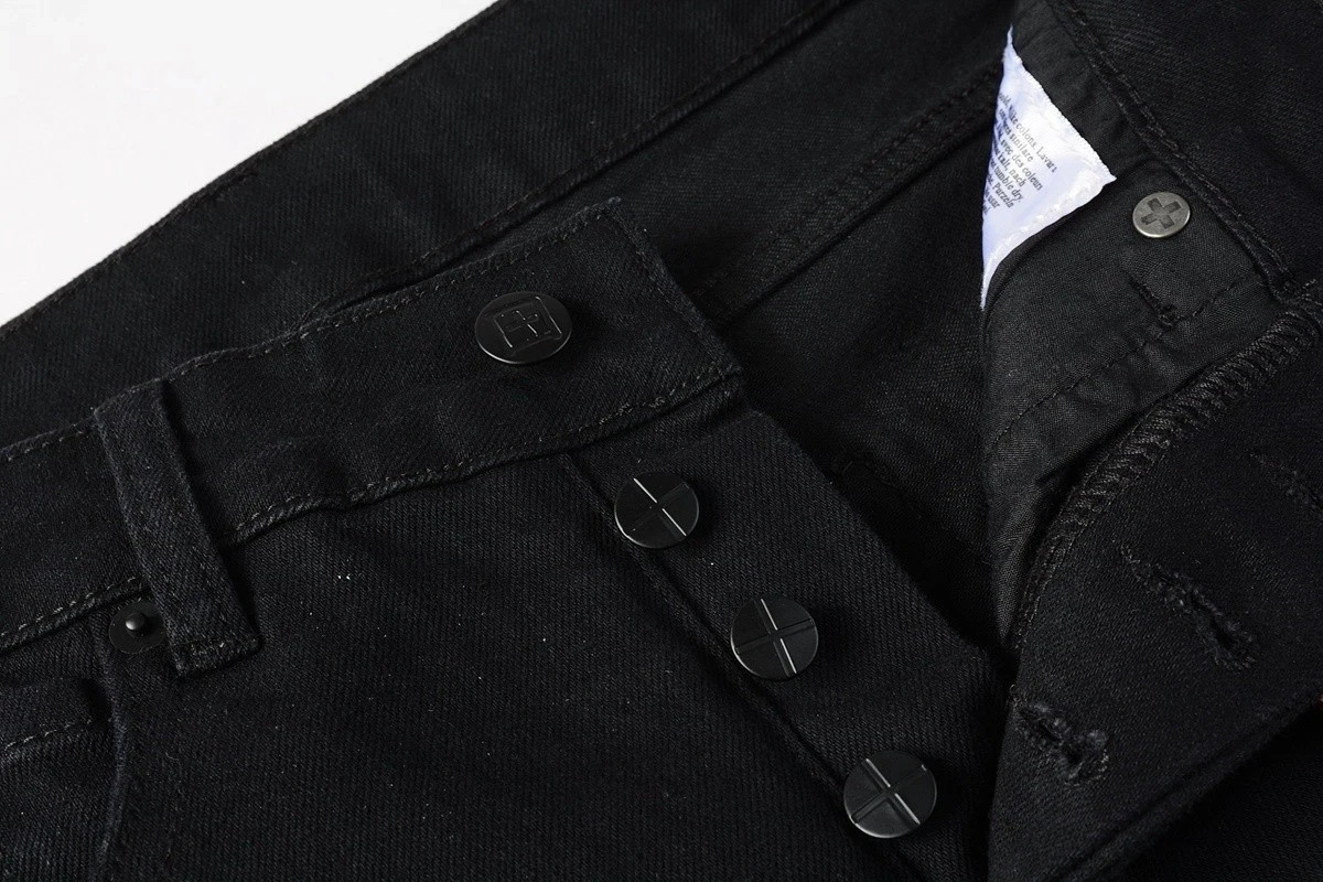 New KSUBI Men’s Fashion Splash-ink Slim Fit jeans Black Simple Leisure Pants
