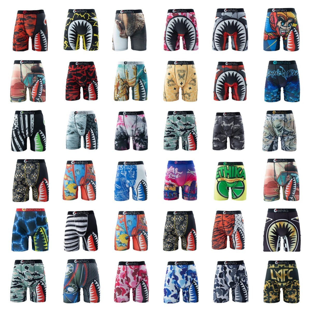 New 5 Pack Ethika Men’s The Staple Boxer Briefs (Random color)