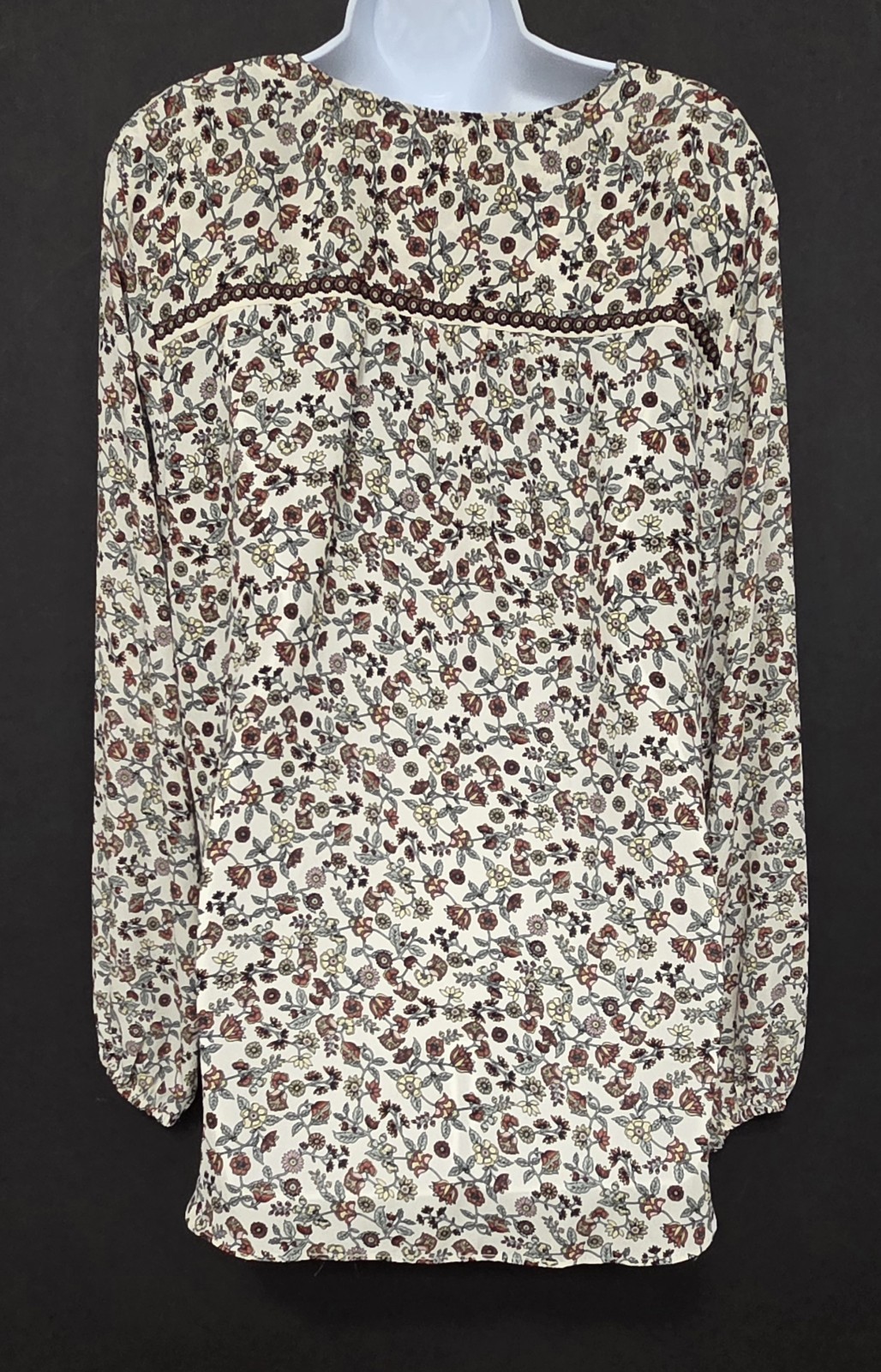 Max Studio Cottagecore Floral Wrap Blouse Long Sleeve Hi-Low Flowy Peasant – XL